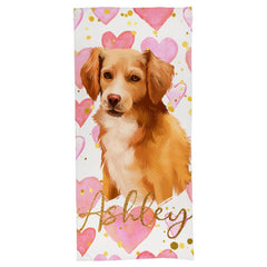 Portrait Pet Photo Name Custom Beach Towel - Customized Gift - OLESA