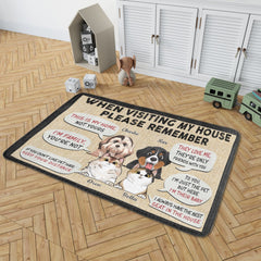 Remember When Visiting Our House - Personalized Decorative Mat, Doormat - OLESA