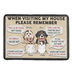 Remember When Visiting Our House - Personalized Decorative Mat, Doormat - OLESA