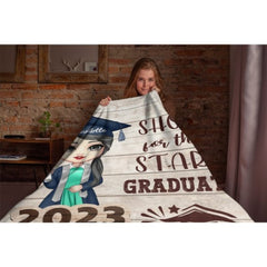 Shoot For The Stars Graduate - Personalized Blanket - ARNOVIC