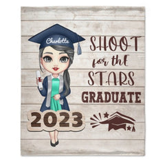 Shoot For The Stars Graduate - Personalized Blanket - ARNOVIC