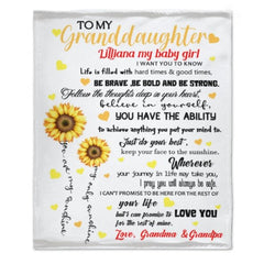 Sunflower Custom Name Blanket-Gift for Granddaughter - ARNOVIC