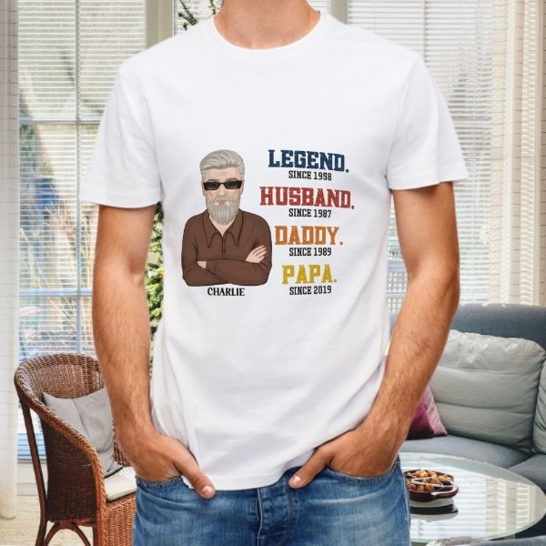 The Legend Dad Grandpa Personalized T-shirt - Gift for Dad Grandpa - OLESA