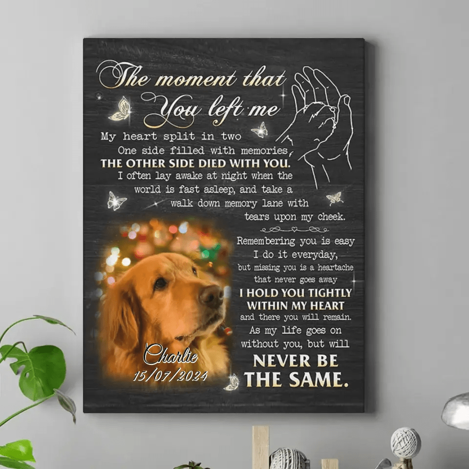 The Moment That You Left Me,My Heart Split In Two - Personalized Canvas Wall Art - OLESA