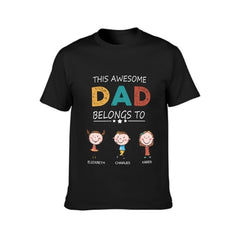 This Awesome Dad Belongs To - Personalized Unisex T-Shirt - Gift for Dad - OLESA