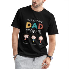 This Awesome Dad Belongs To - Personalized Unisex T-Shirt - Gift for Dad - OLESA