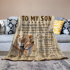 To My Son I Hope You Believe In Yourself As Much As I Believe In You - Blanket - To My Son, Gift For Son, Son Gift From Mom, Birthday Gift For Son - OLESA