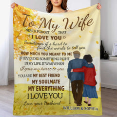 To My Wife Never Forget That I Love You - Gift For Couples, Personalized Blanket - ARNOVIC
