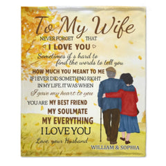 To My Wife Never Forget That I Love You - Gift For Couples, Personalized Blanket - ARNOVIC