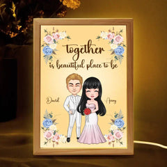 Together Is A Beautiful Place To Be - Personalized Custom Couple Frame Box - OLESA