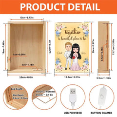 Together Is A Beautiful Place To Be - Personalized Custom Couple Frame Box - OLESA