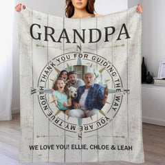 True North Custom Photo Blanket - Gift for Grandpa - OLESA