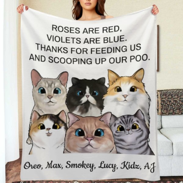 Violets Are Blue Thanks For Scooping Up Our Poo - Personalized Blanket - ARNOVIC