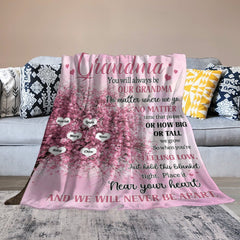 We Will Never Be Apart Grandma - Personalized Blanket - Birthday Mother's Day Gift For Mom, Grandma, Nana - OLESA