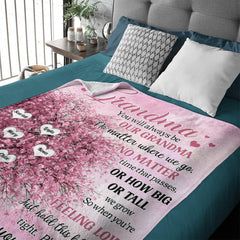 We Will Never Be Apart Grandma - Personalized Blanket - Birthday Mother's Day Gift For Mom, Grandma, Nana - OLESA