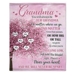 We Will Never Be Apart Grandma - Personalized Blanket - Birthday Mother's Day Gift For Mom, Grandma, Nana - OLESA