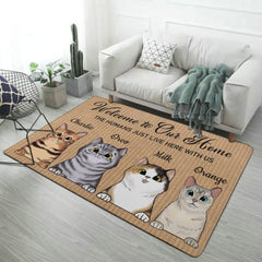 Welcome To My Home - Funny Personalized Cat Decorative Mat, Doormat - OLESA