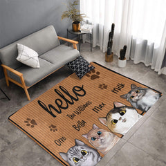 Welcome To Our Home - Cat Personalized Custom Decorative Mat - Gift For Pet Owners, Pet Lovers - OLESA