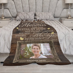 You Left Me Beautiful Memories & Your Love Is Still My Guide - Upload Image, Personalized Blanket - ARNOVIC