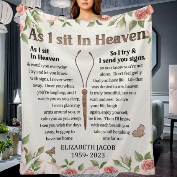 You're Not Alone - Personalized Blanket - Memorial Gift, Sympathy Gift - OLESA